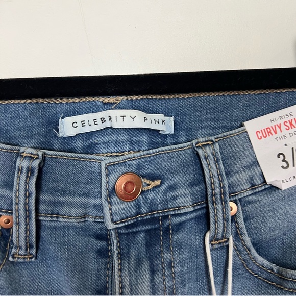 NWT Celebrity Pink Women’s Curvy Push Up Skinny Sz 3 / 26 / Raw Bottom Hem - Picture 8 of 16